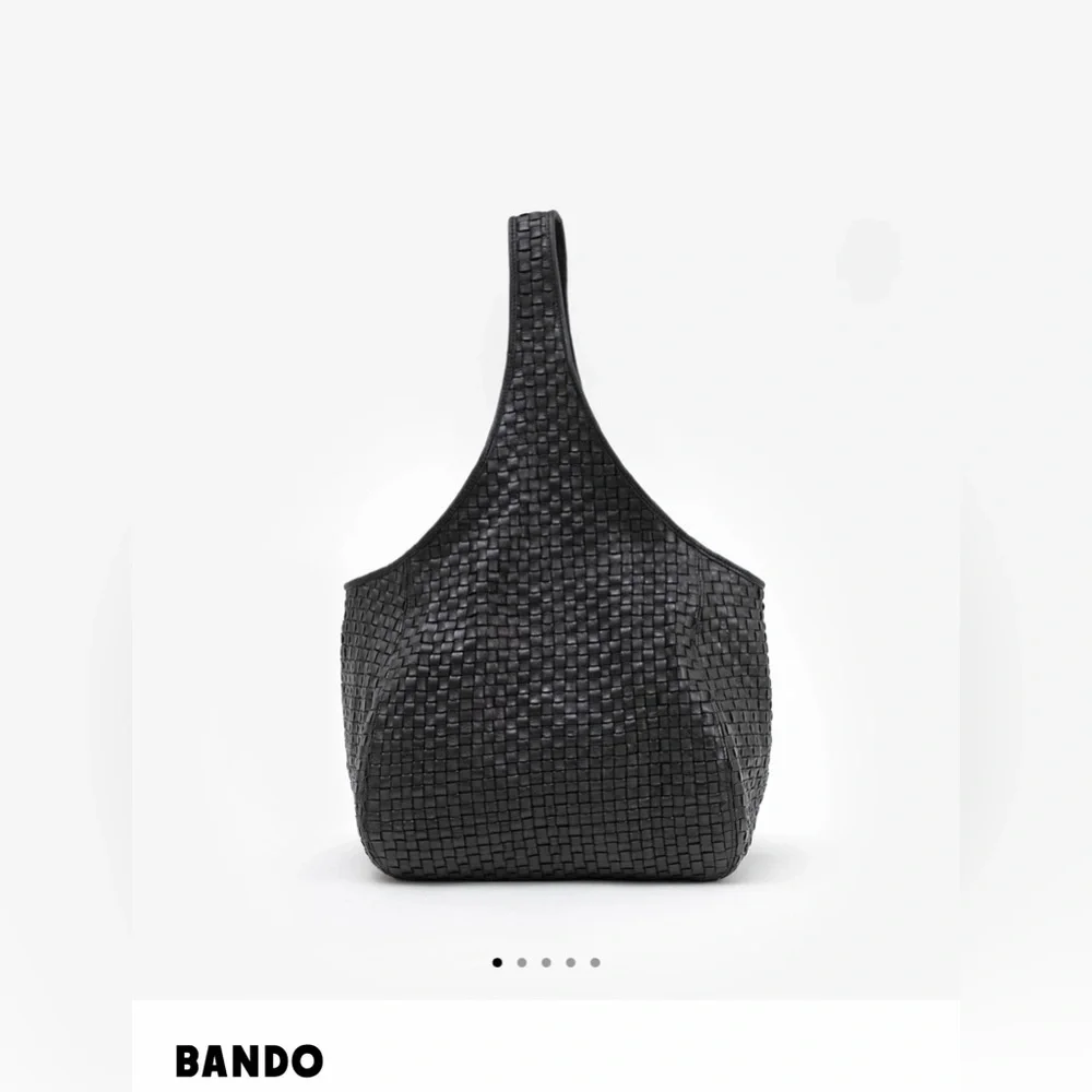 Clare V. Black Woven Leather Shoulder Bag - Picture 3 of 8